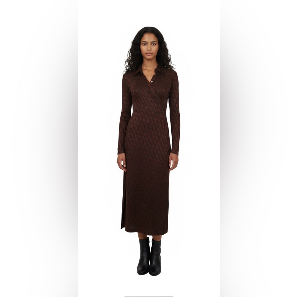 VTG Jean Paul Gaultier Femme Black & Burgundy Brocade Dress Size 4